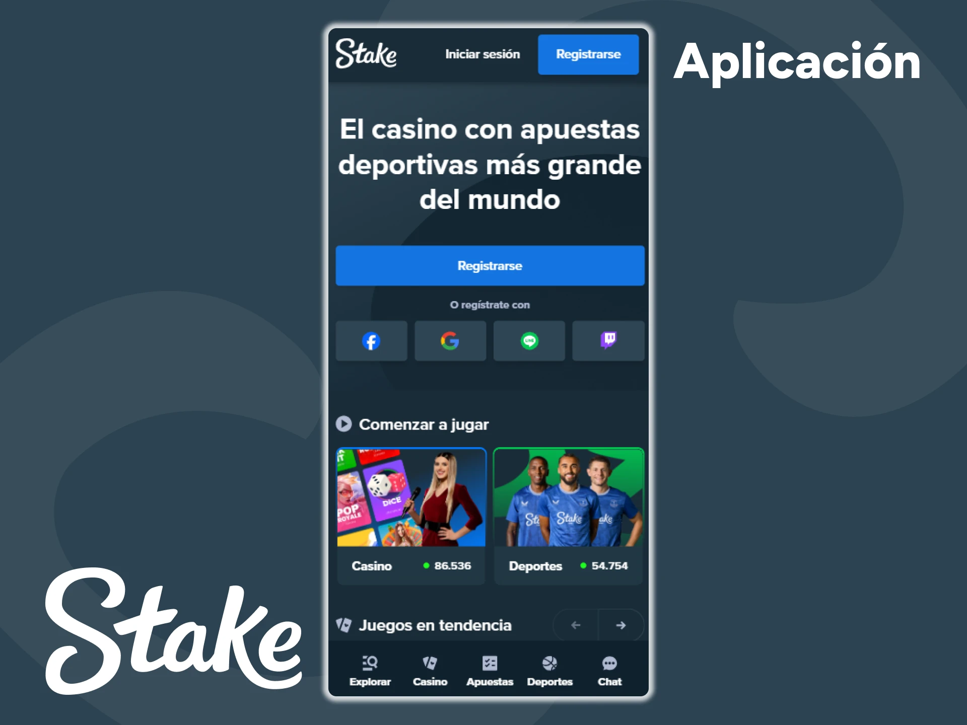 Juega y apuesta en deportes a través de la versión móvil de Stake.
