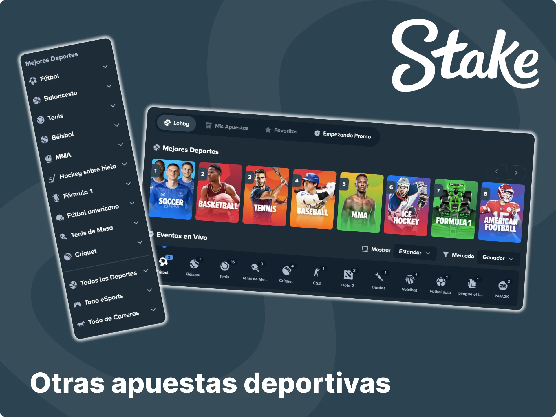 También encontrarás una amplia selección de apuestas de fútbol en el sitio web de la casa de apuestas Stake.